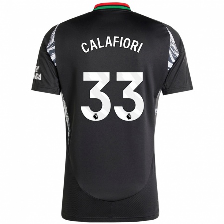 Kandiny Kinder Riccardo Calafiori #33 Schwarz Auswärtstrikot Trikot 2024/25 T-Shirt