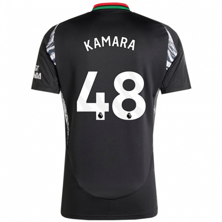 Kandiny Kinder Osman Kamara #48 Schwarz Auswärtstrikot Trikot 2024/25 T-Shirt