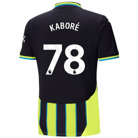 Kandiny Kinder Issa Kaboré #78 Blaugelb Auswärtstrikot Trikot 2024/25 T-Shirt