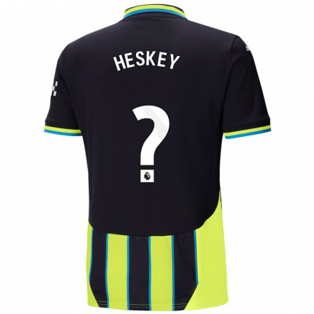 Kandiny Kinder Reigan Heskey #0 Blaugelb Auswärtstrikot Trikot 2024/25 T-Shirt