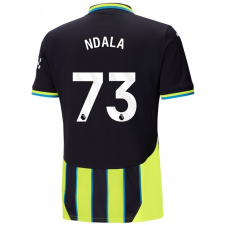 Kandiny Kinder Joel Ndala #73 Blaugelb Auswärtstrikot Trikot 2024/25 T-Shirt