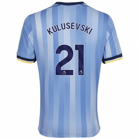 Kandiny Kinder Dejan Kulusevski #21 Hellblau Auswärtstrikot Trikot 2024/25 T-Shirt