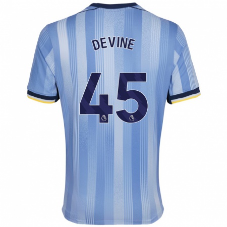 Kandiny Kinder Alfie Devine #45 Hellblau Auswärtstrikot Trikot 2024/25 T-Shirt