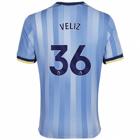 Kandiny Kinder Alejo Véliz #36 Hellblau Auswärtstrikot Trikot 2024/25 T-Shirt