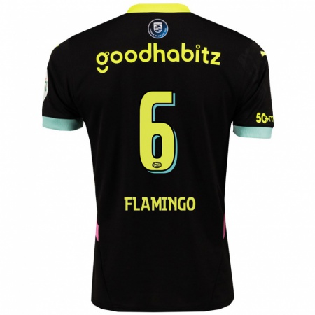 Kandiny Kinder Ryan Flamingo #6 Schwarz Gelb Auswärtstrikot Trikot 2024/25 T-Shirt