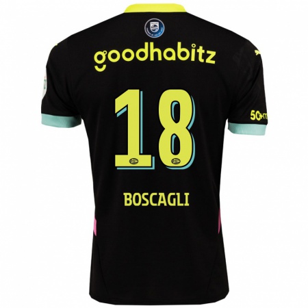 Kandiny Kinder Olivier Boscagli #18 Schwarz Gelb Auswärtstrikot Trikot 2024/25 T-Shirt