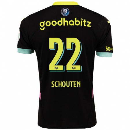 Kandiny Kinder Jerdy Schouten #22 Schwarz Gelb Auswärtstrikot Trikot 2024/25 T-Shirt