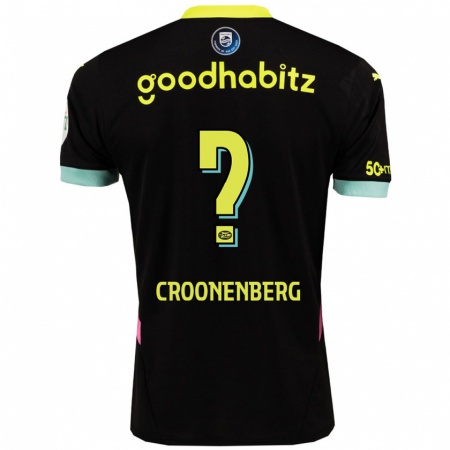 Kandiny Kinder Luca Croonenberg #0 Schwarz Gelb Auswärtstrikot Trikot 2024/25 T-Shirt