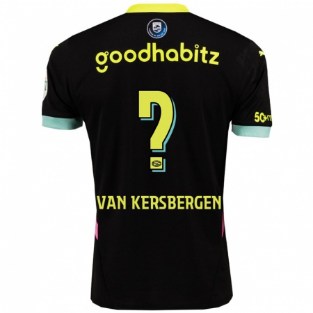 Kandiny Kinder Sander Van Kersbergen #0 Schwarz Gelb Auswärtstrikot Trikot 2024/25 T-Shirt