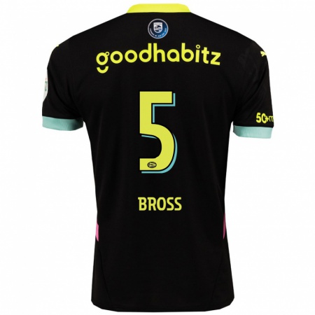 Kandiny Kinder Melanie Bross #5 Schwarz Gelb Auswärtstrikot Trikot 2024/25 T-Shirt