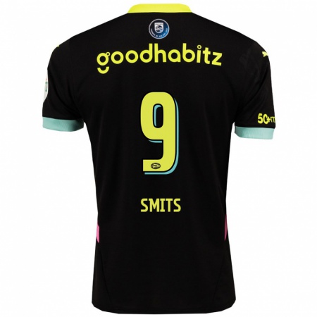 Kandiny Kinder Joëlle Smits #9 Schwarz Gelb Auswärtstrikot Trikot 2024/25 T-Shirt