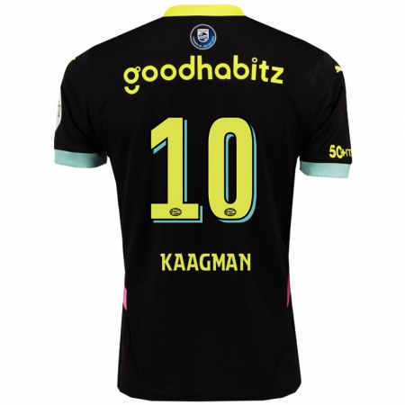 Kandiny Kinder Inessa Kaagman #10 Schwarz Gelb Auswärtstrikot Trikot 2024/25 T-Shirt