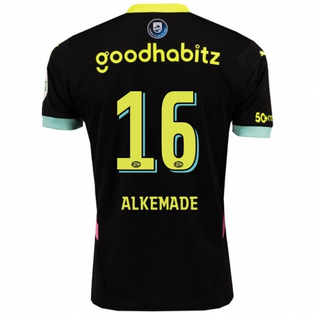 Kandiny Kinder Lisan Alkemade #16 Schwarz Gelb Auswärtstrikot Trikot 2024/25 T-Shirt