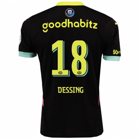 Kandiny Kinder Shanique Dessing #18 Schwarz Gelb Auswärtstrikot Trikot 2024/25 T-Shirt