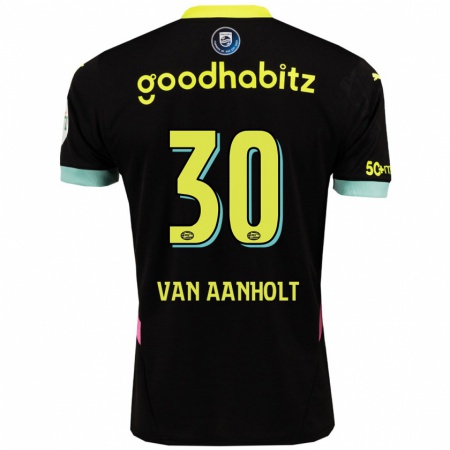 Kandiny Kinder Patrick Van Aanholt #30 Schwarz Gelb Auswärtstrikot Trikot 2024/25 T-Shirt