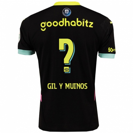 Kandiny Kinder Yaël Gil Y Muiños #0 Schwarz Gelb Auswärtstrikot Trikot 2024/25 T-Shirt