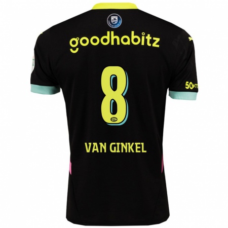 Kandiny Kinder Marco Van Ginkel #8 Schwarz Gelb Auswärtstrikot Trikot 2024/25 T-Shirt