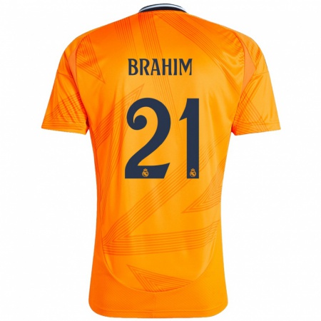 Kandiny Kinder Brahim Díaz #21 Orange Auswärtstrikot Trikot 2024/25 T-Shirt