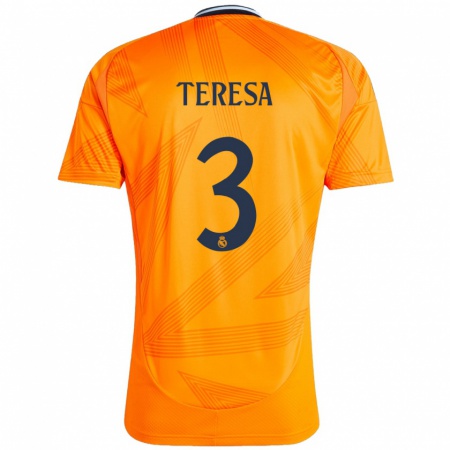 Kandiny Kinder Teresa Abelleira #3 Orange Auswärtstrikot Trikot 2024/25 T-Shirt