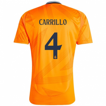 Kandiny Kinder Álvaro Carrillo #4 Orange Auswärtstrikot Trikot 2024/25 T-Shirt