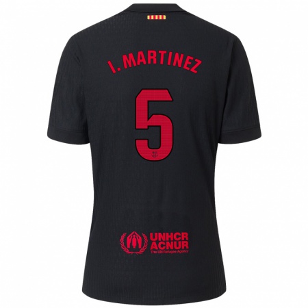 Kandiny Kinder Iñigo Martínez #5 Schwarz Rot Auswärtstrikot Trikot 2024/25 T-Shirt