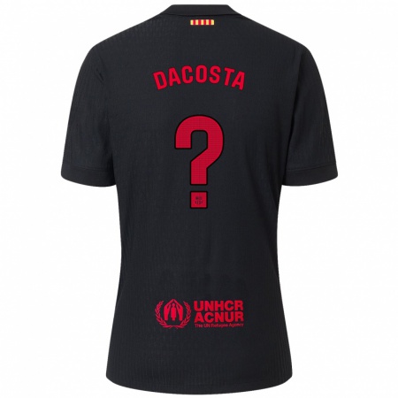 Kandiny Kinder Raúl Dacosta #0 Schwarz Rot Auswärtstrikot Trikot 2024/25 T-Shirt