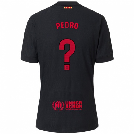 Kandiny Kinder Pedro Rodríguez #0 Schwarz Rot Auswärtstrikot Trikot 2024/25 T-Shirt