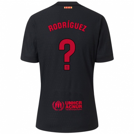 Kandiny Kinder Alfredo Rodríguez #0 Schwarz Rot Auswärtstrikot Trikot 2024/25 T-Shirt