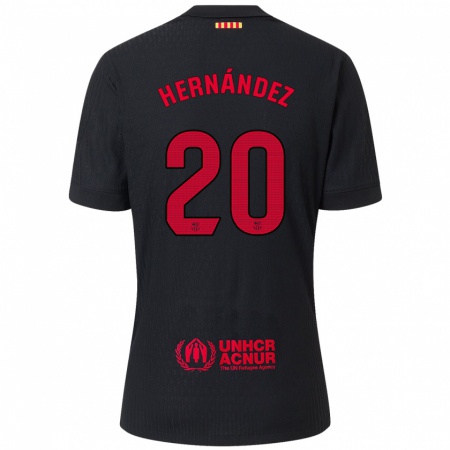 Kandiny Kinder Unai Hernández #20 Schwarz Rot Auswärtstrikot Trikot 2024/25 T-Shirt