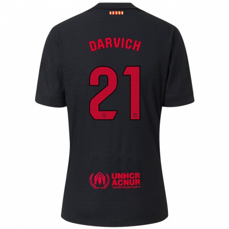 Kandiny Kinder Noah Darvich #21 Schwarz Rot Auswärtstrikot Trikot 2024/25 T-Shirt