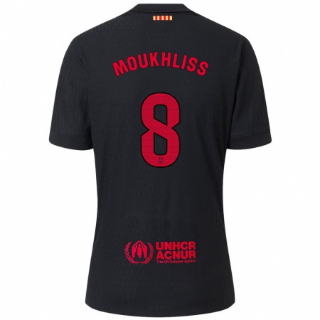 Kandiny Kinder Moha Moukhliss #8 Schwarz Rot Auswärtstrikot Trikot 2024/25 T-Shirt