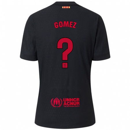 Kandiny Kinder Antonio Gomez #0 Schwarz Rot Auswärtstrikot Trikot 2024/25 T-Shirt