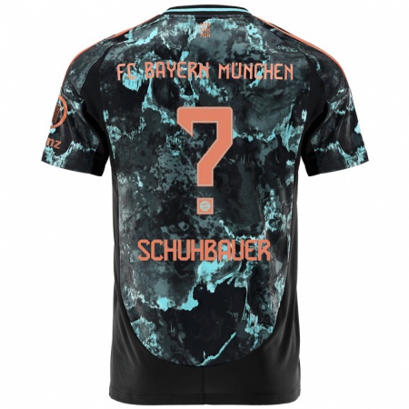 Kandiny Kinder Maximilian Schuhbauer #0 Schwarz Auswärtstrikot Trikot 2024/25 T-Shirt