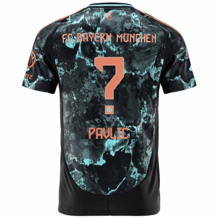 Kandiny Kinder Raphael Pavlic #0 Schwarz Auswärtstrikot Trikot 2024/25 T-Shirt