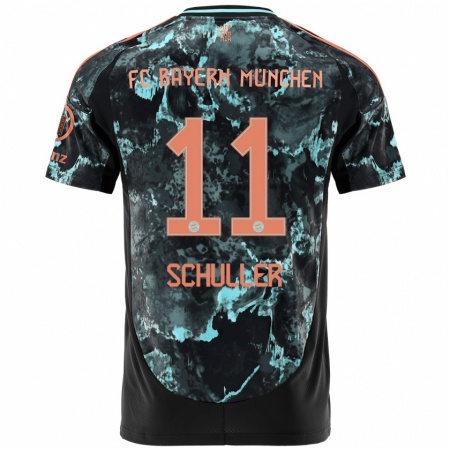 Kandiny Kinder Lea Schüller #11 Schwarz Auswärtstrikot Trikot 2024/25 T-Shirt