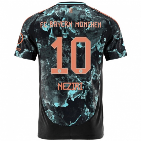 Kandiny Kinder Behar Neziri #10 Schwarz Auswärtstrikot Trikot 2024/25 T-Shirt