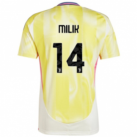 Kandiny Kinder Arkadiusz Milik #14 Solargelb Auswärtstrikot Trikot 2024/25 T-Shirt