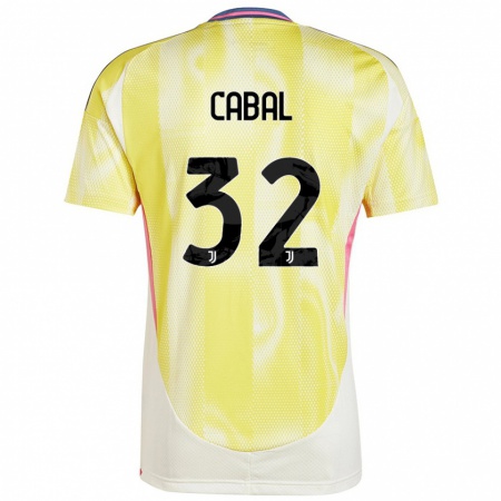 Kandiny Kinder Juan Cabal #32 Solargelb Auswärtstrikot Trikot 2024/25 T-Shirt