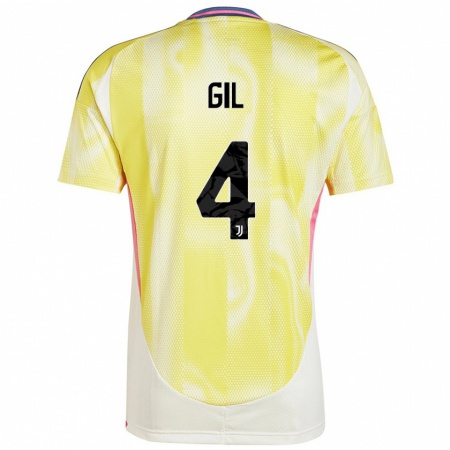 Kandiny Kinder Javier Gil #4 Solargelb Auswärtstrikot Trikot 2024/25 T-Shirt