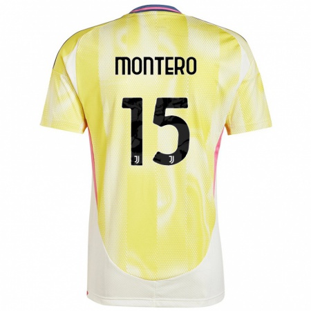 Kandiny Kinder Alfonso Montero #15 Solargelb Auswärtstrikot Trikot 2024/25 T-Shirt