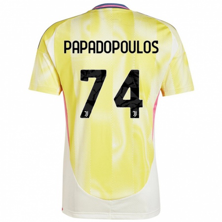 Kandiny Kinder Christos Papadopoulos #74 Solargelb Auswärtstrikot Trikot 2024/25 T-Shirt