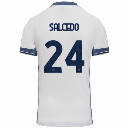 Kandiny Kinder Eddie Salcedo #24 Weißgrau Auswärtstrikot Trikot 2024/25 T-Shirt