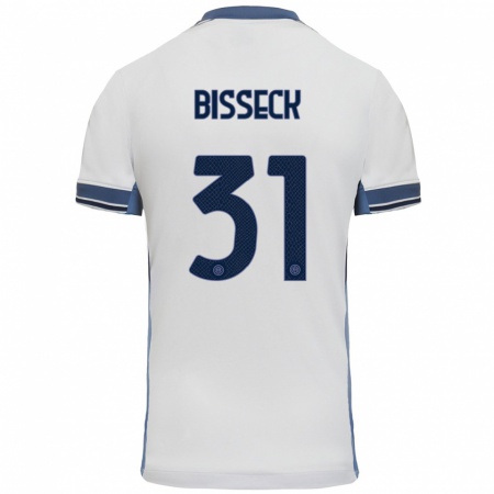 Kandiny Kinder Yann Bisseck #31 Weißgrau Auswärtstrikot Trikot 2024/25 T-Shirt