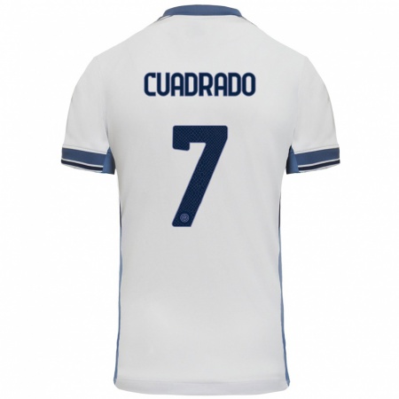 Kandiny Kinder Juan Cuadrado #7 Weißgrau Auswärtstrikot Trikot 2024/25 T-Shirt