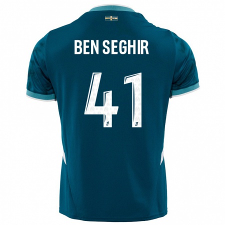 Kandiny Kinder Salim Ben Seghir #41 Türkisblau Auswärtstrikot Trikot 2024/25 T-Shirt