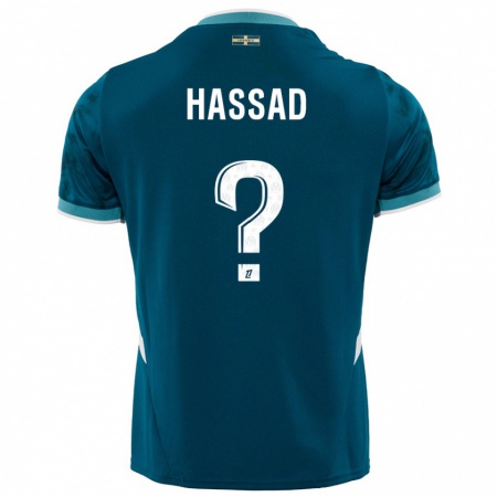 Kandiny Kinder Rayan Hassad #0 Türkisblau Auswärtstrikot Trikot 2024/25 T-Shirt