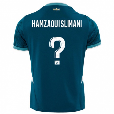 Kandiny Kinder Hilan Hamzaoui Slimani #0 Türkisblau Auswärtstrikot Trikot 2024/25 T-Shirt