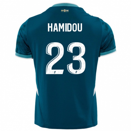 Kandiny Kinder Jamila Hamidou #23 Türkisblau Auswärtstrikot Trikot 2024/25 T-Shirt