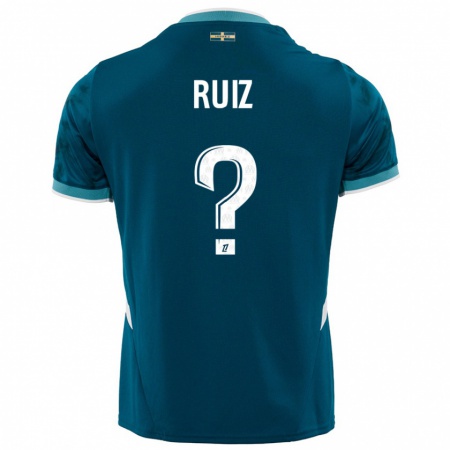 Kandiny Kinder Pedro Ruiz #0 Türkisblau Auswärtstrikot Trikot 2024/25 T-Shirt