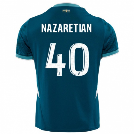 Kandiny Kinder Manuel Nazaretian #40 Türkisblau Auswärtstrikot Trikot 2024/25 T-Shirt